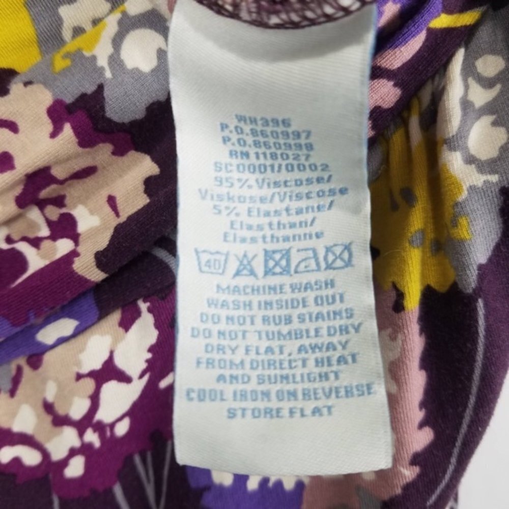 Boden Dress Womens 2 Purple Floral 3/4 Sleeve Knee Length - Picture 5 of 5